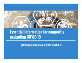 Essential information for nonprofits  navigating COVID-19  pittsburghfoundation.org/covidwebinar