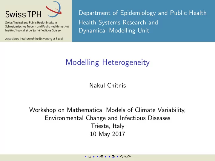 modelling heterogeneity