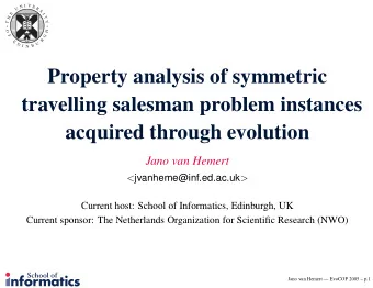 Property analysis of symmetric  travelling salesman problem instances  acquired through evolution