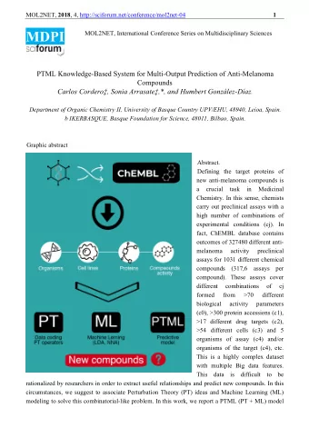 MOL2NET, 2018 , 4, http://sciforum.net/conference/mol2net-04  2  for ChEMBL dataset of preclinical