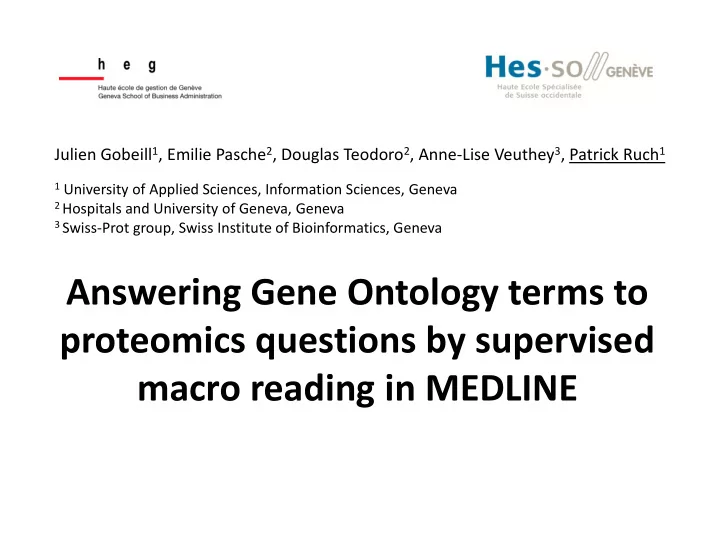 answering gene ontology terms to