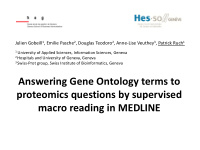 answering gene ontology terms to