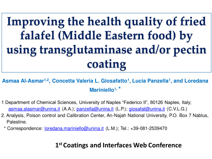 improving the health quality of fried falafel middle