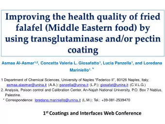 Improving the health quality of fried  falafel (Middle Eastern food) by  using transglutaminase