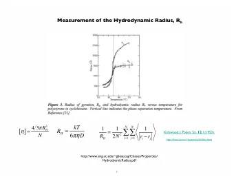 R H =    = Kirkwood, J. Polym. Sci. 12 1(1953). 6  D i  r j  N 2 N 2 R H  r i = 1