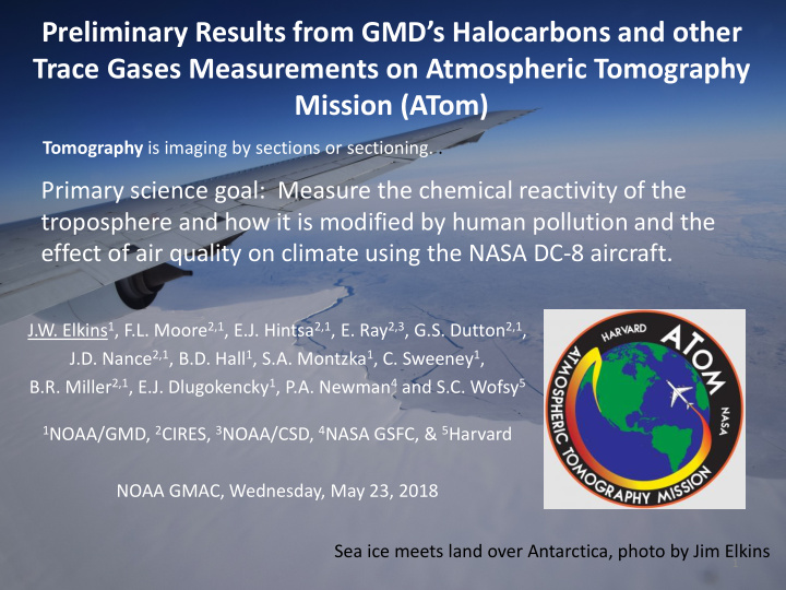 preliminary results from gmd s halocarbons and other