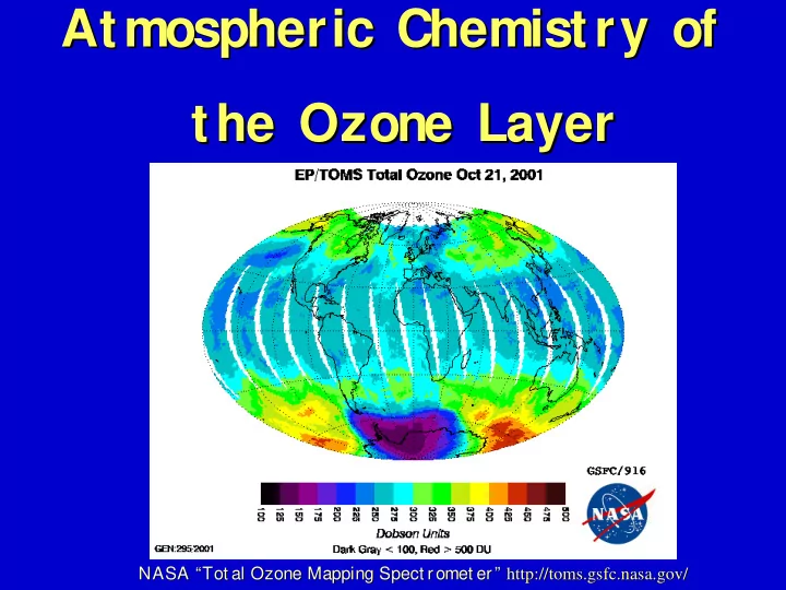 atmospheric chemistry of atmospheric chemistry of the