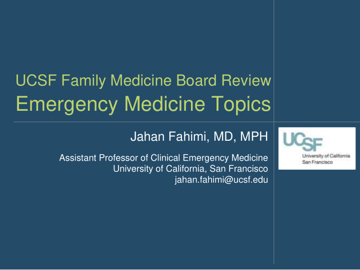 emergency medicine topics