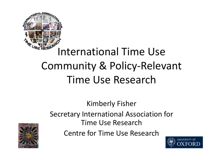 international time use community amp policy relevant time
