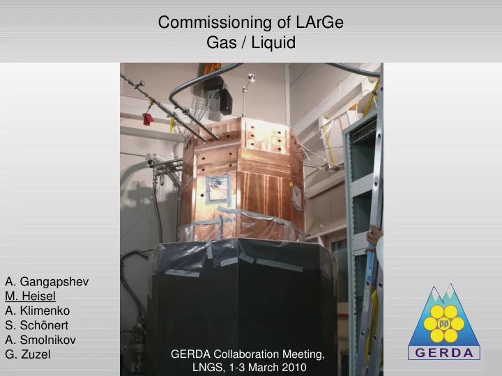 commissioning of large gas liquid