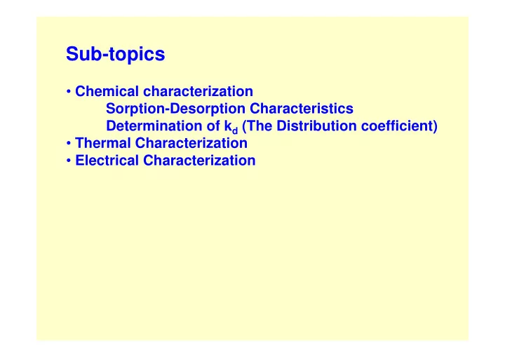 sub topics