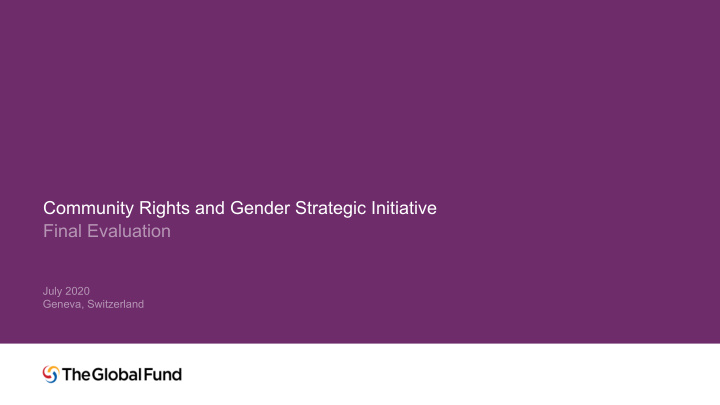 community rights and gender strategic initiative final