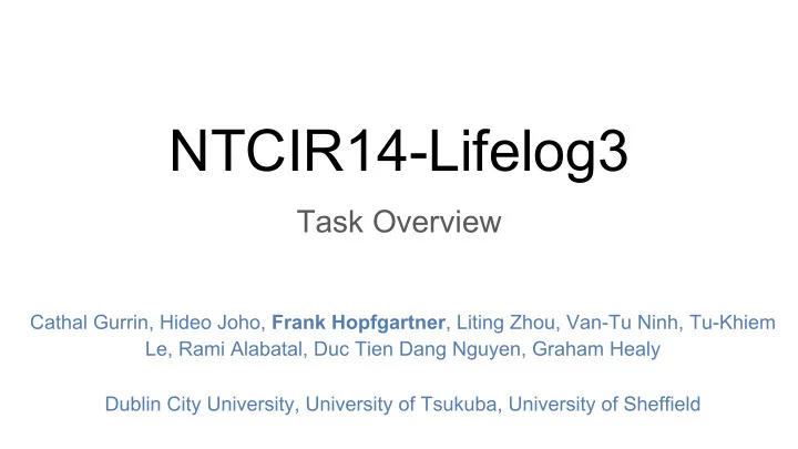 ntcir14 lifelog3
