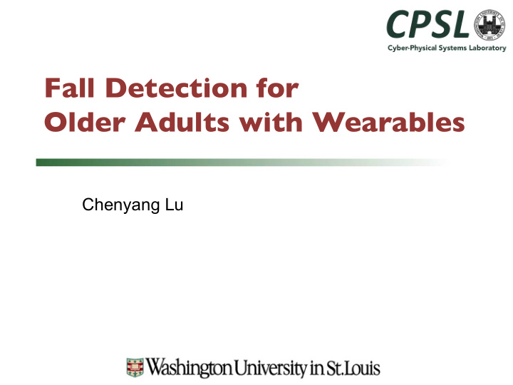 fall detection for older adults with wearables