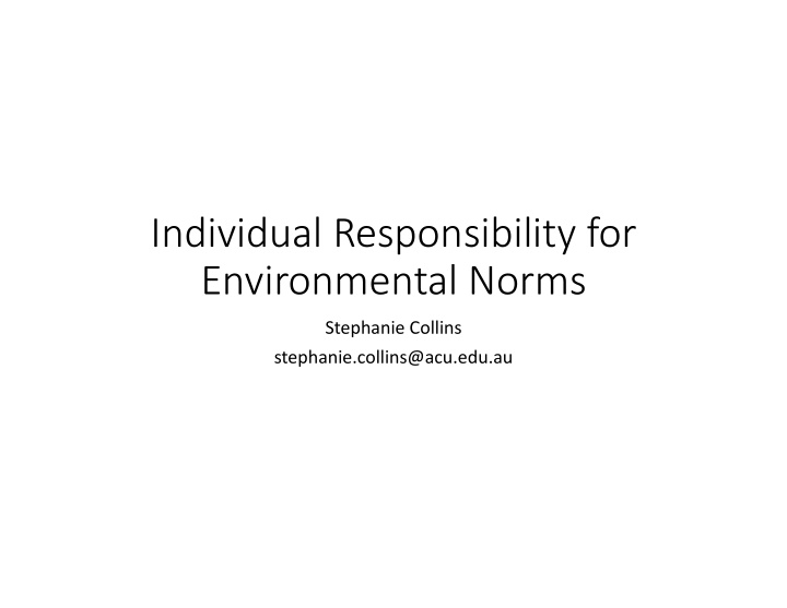 individual responsibility for environmental norms