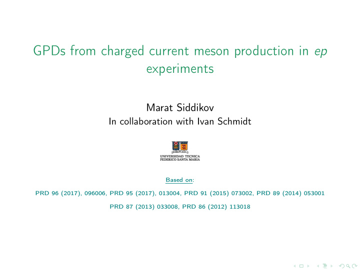 gpds from charged current meson production in ep