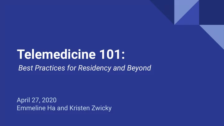 telemedicine 101