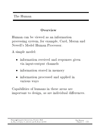The  Human  Ov  erview  Human  can  b  e  view  ed  as  an  information  pro  cessing  system,  for