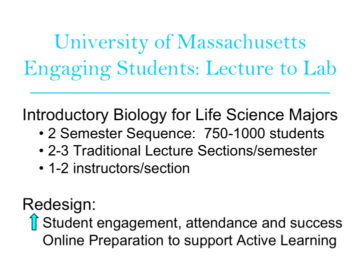 university of massachusetts engaging students lecture to