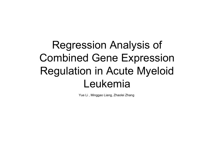 regression analysis of combined gene expression