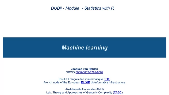 machine learning