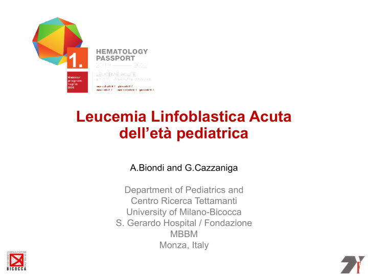 leucemia linfoblastica acuta dell et pediatrica