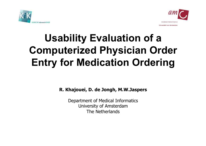 usability evaluation of a computerized physician order