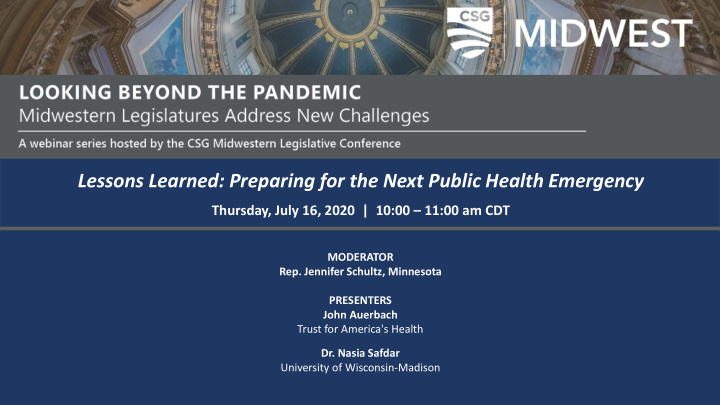 lessons learned preparing for the next public health