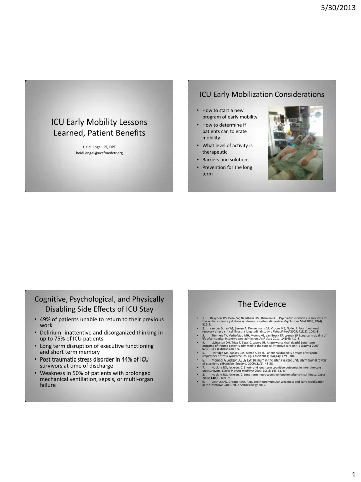 icu early mobility lessons