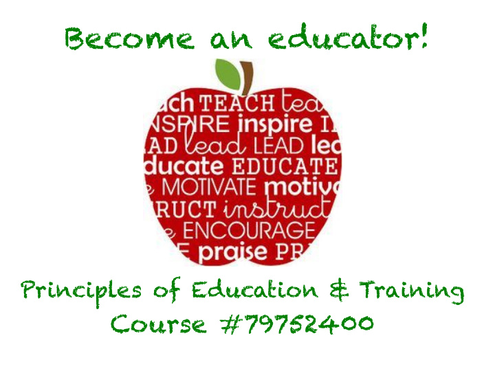become an educator