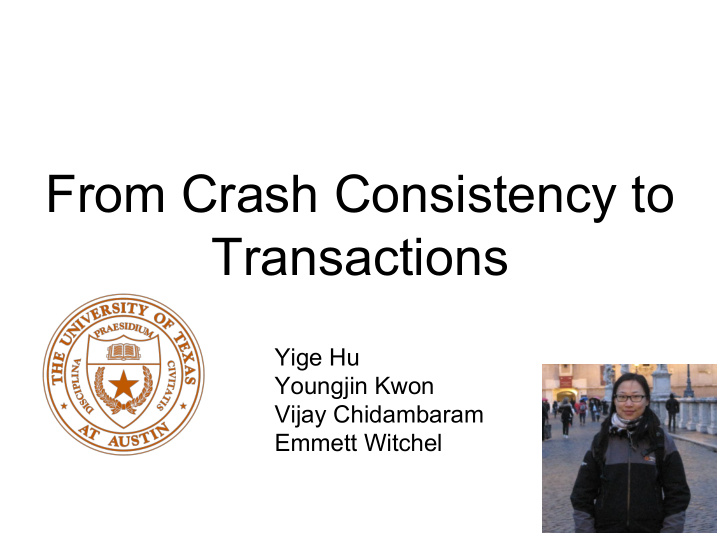 from crash consistency to transactions