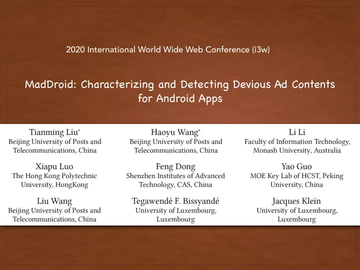 maddroid characterizing and detecting devious ad contents