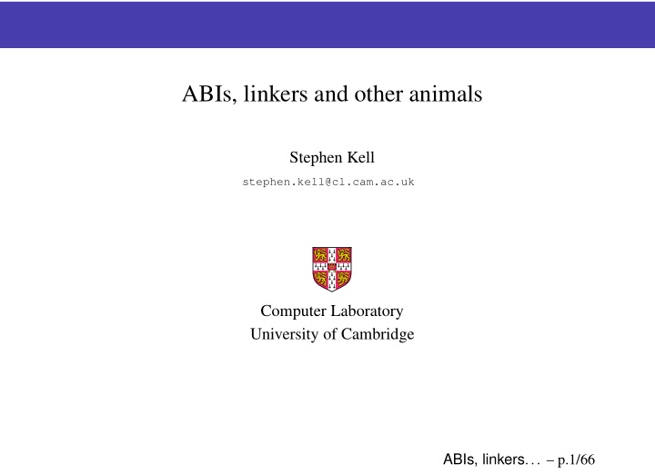abis linkers and other animals