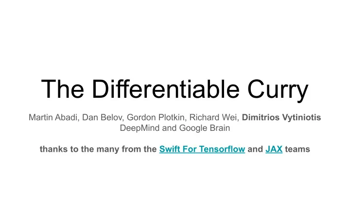 the differentiable curry