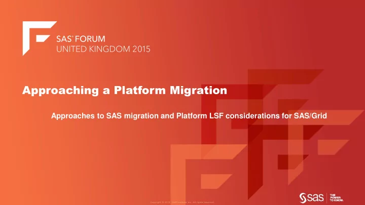approaching a platform migration