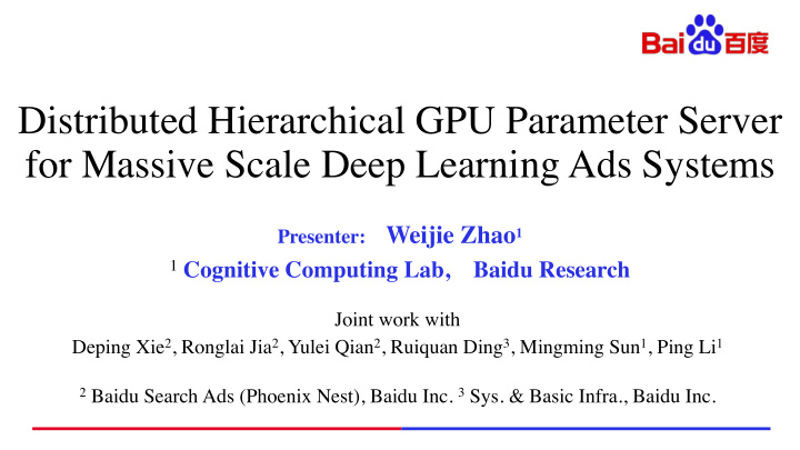 distributed hierarchical gpu parameter server for massive