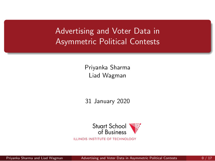 advertising and voter data in asymmetric political
