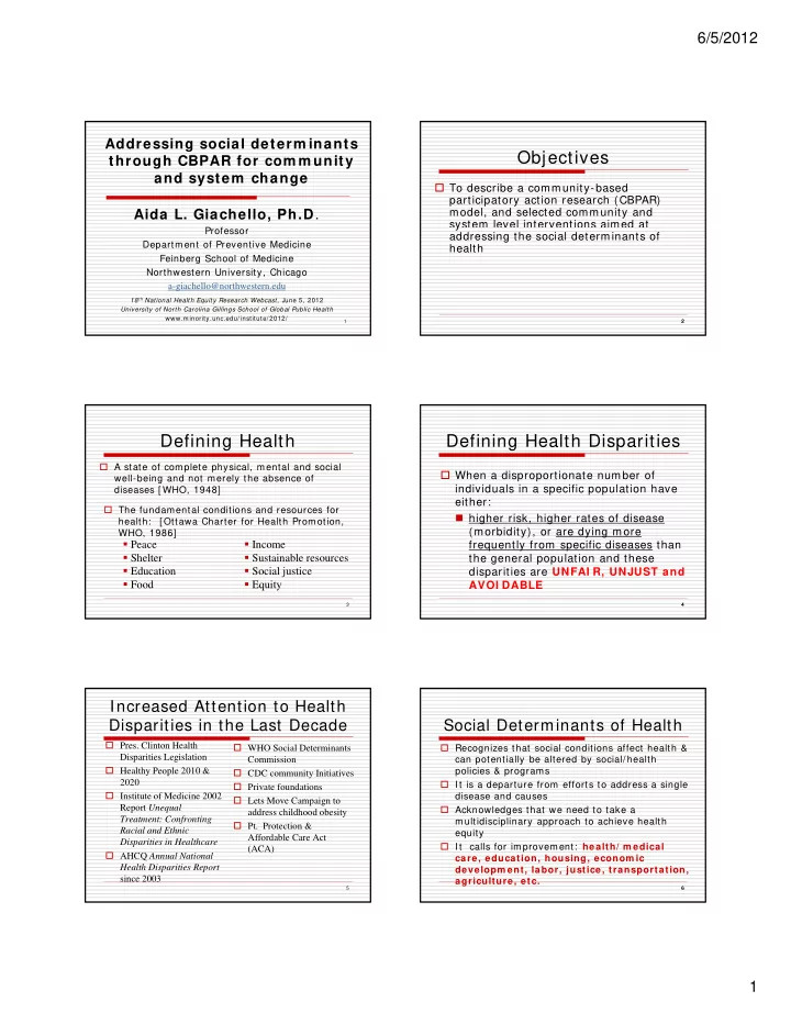 objectives