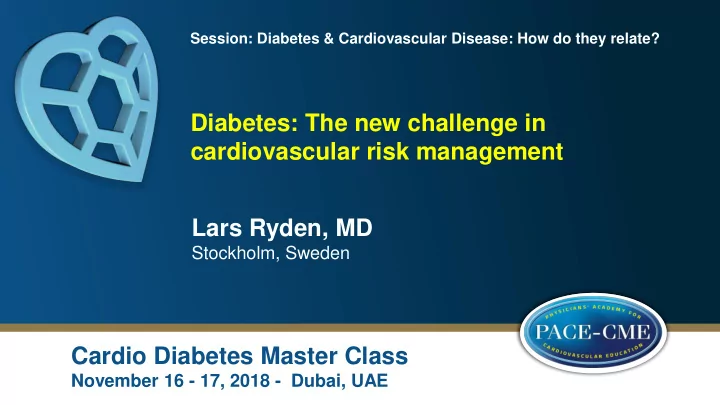 diabetes the new challenge in cardiovascular risk