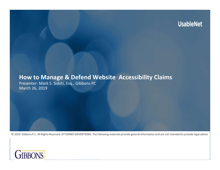 how to manage defend website accessibility claims