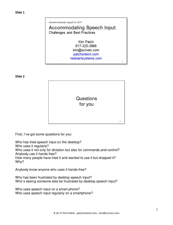 questions