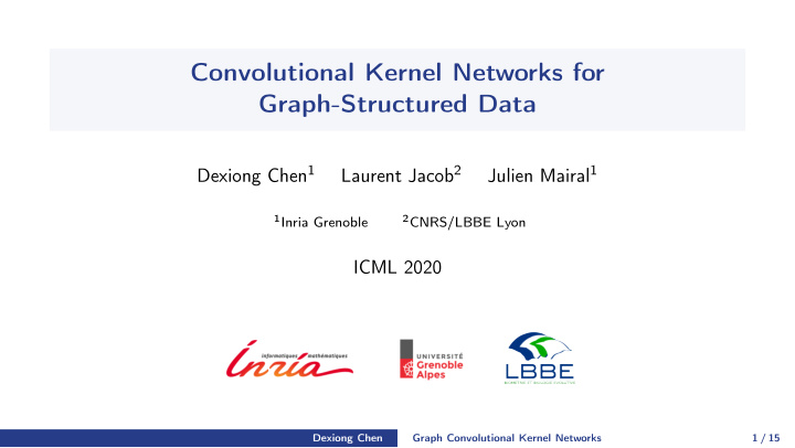 convolutional kernel networks for graph structured data