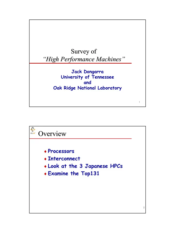 overview overview