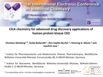 human protein kinase CK2 Christian Nienberg 1, *, Anika Retterath 1 , Kira Sophie Becher 2 ,