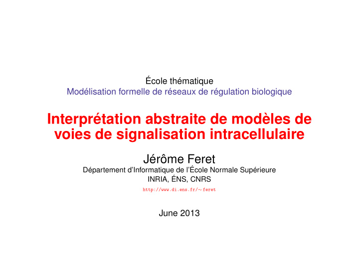 interpr tation abstraite de mod les de voies de