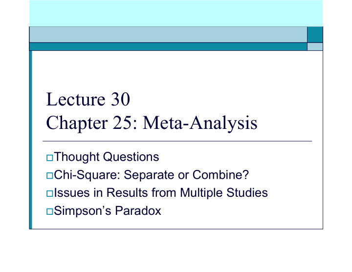 lecture 30 chapter 25 meta analysis