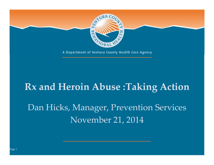 rx and heroin abuse taking action