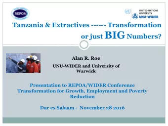 Outline  1. Introduction: Economic Transformation: always the objective  2. Gold Mining 1998-2010: