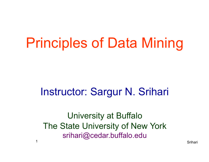principles of data mining