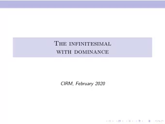 The infinitesimal  with dominance  CIRM, February 2020  Recap of the additive model Trait value =